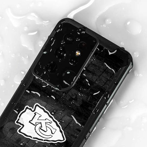 NFL Kansas City Chiefs Black & White Galaxy S24 Ultra Waterproof Case