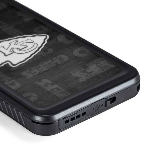 NFL Kansas City Chiefs Black & White Galaxy S24 Waterproof Case
