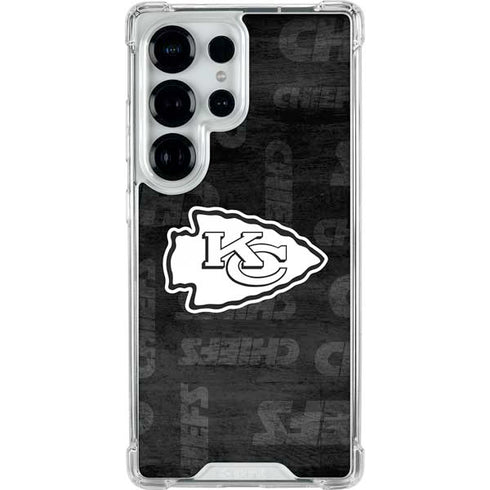 NFL Kansas City Chiefs Black & White Galaxy S25 Ultra Clear Case