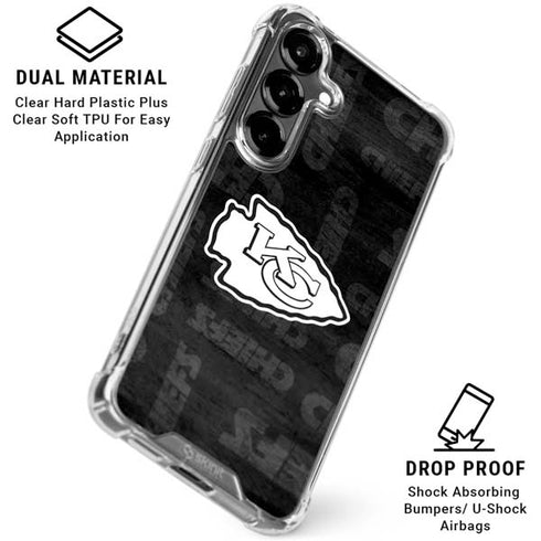 NFL Kansas City Chiefs Black & White Galaxy S26 Clear Case