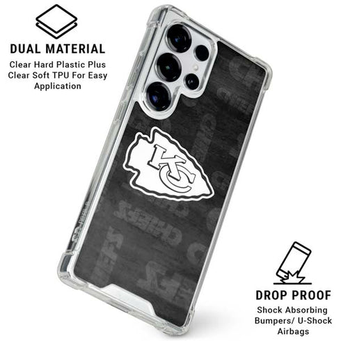 NFL Kansas City Chiefs Black & White Galaxy S26 Ultra Clear Case