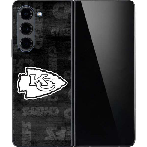 NFL Kansas City Chiefs Black & White Galaxy Z Fold5 5G Skin