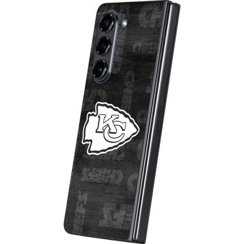 NFL Kansas City Chiefs Black & White Galaxy Z Fold5 5G Skin