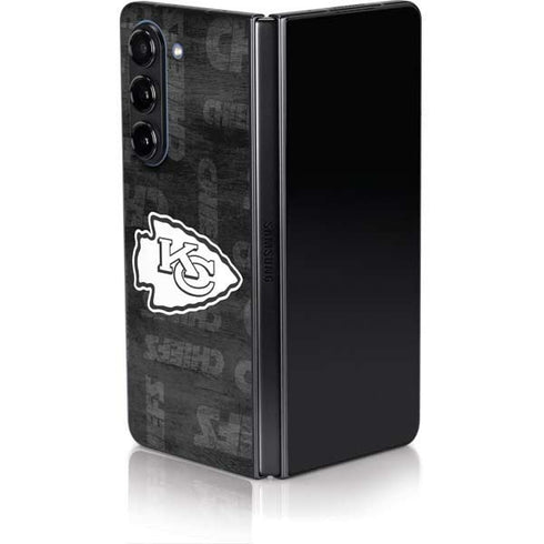 NFL Kansas City Chiefs Black & White Galaxy Z Fold5 5G Skin