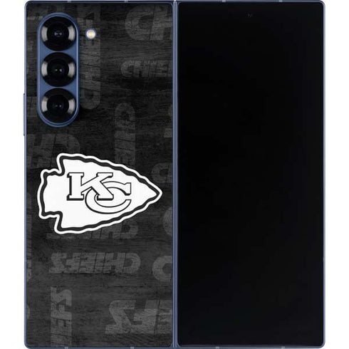 NFL Kansas City Chiefs Black & White Galaxy Z Fold6 Skin