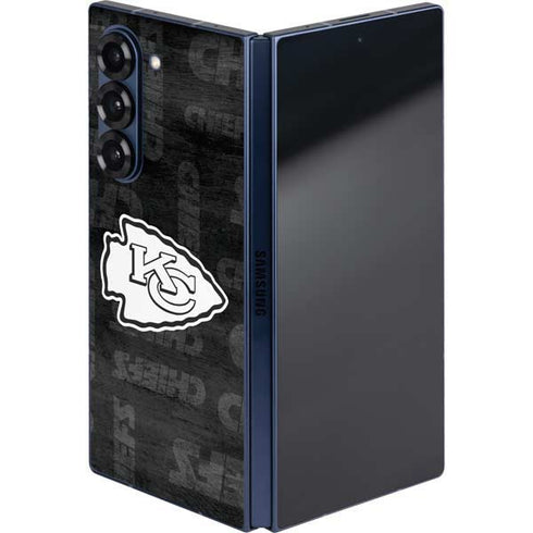 NFL Kansas City Chiefs Black & White Galaxy Z Fold6 Skin