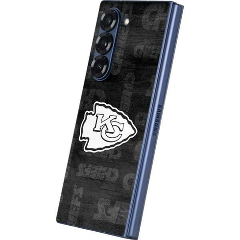 NFL Kansas City Chiefs Black & White Galaxy Z Fold6 Skin