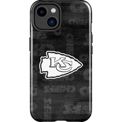 NFL Kansas City Chiefs Black & White iPhone 15 Impact Case
