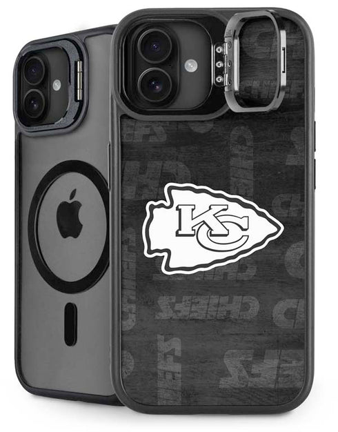 NFL Kansas City Chiefs Black & White iPhone 16 Kickstand Case