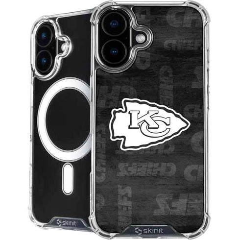 NFL Kansas City Chiefs Black & White iPhone 16 MagSafe Case
