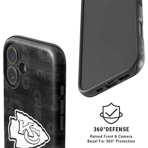 NFL Kansas City Chiefs Black & White iPhone 16 Magsafe Impact Case