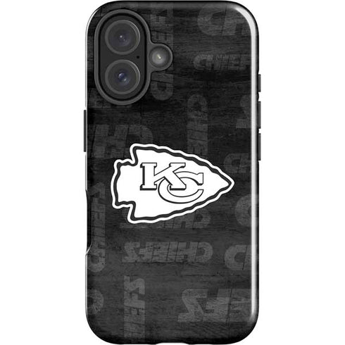 NFL Kansas City Chiefs Black & White iPhone 16 Plus Impact Case