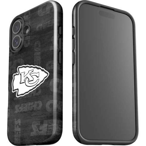 NFL Kansas City Chiefs Black & White iPhone 16 Plus Impact Case