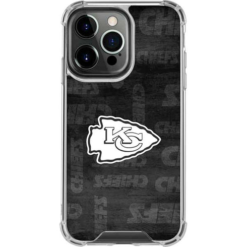 NFL Kansas City Chiefs Black & White iPhone 16 Pro Clear Case