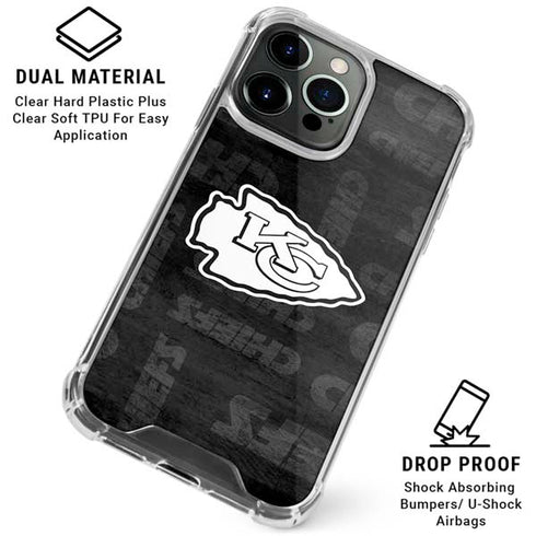 NFL Kansas City Chiefs Black & White iPhone 16 Pro Clear Case