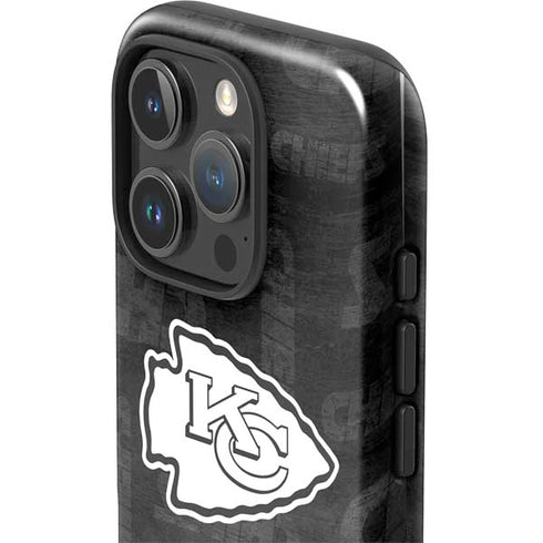 NFL Kansas City Chiefs Black & White iPhone 16 Pro Impact Case