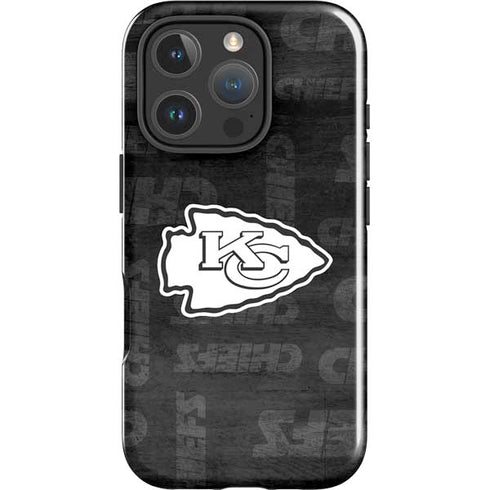NFL Kansas City Chiefs Black & White iPhone 16 Pro Max Impact Case