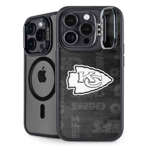 NFL Kansas City Chiefs Black & White iPhone 16 Pro Max Kickstand Case