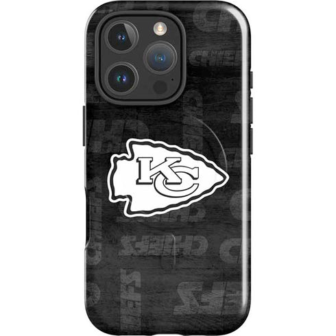 NFL Kansas City Chiefs Black & White iPhone 16 Pro Max Magsafe Impact Case