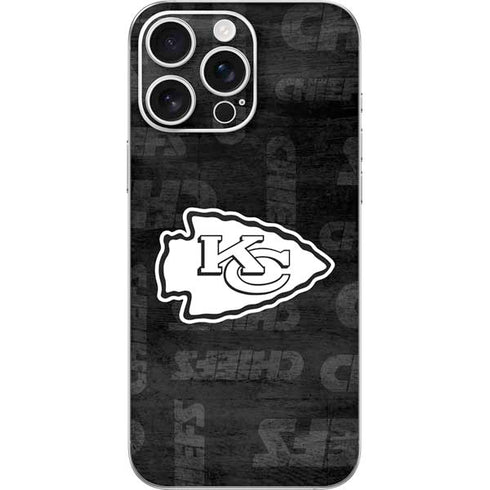 NFL Kansas City Chiefs Black & White iPhone 16 Pro Max Skin