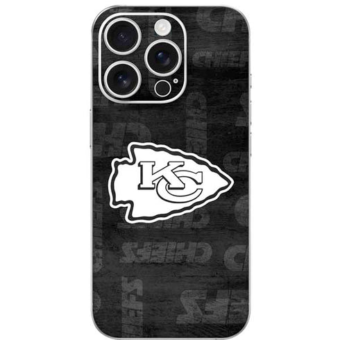 NFL Kansas City Chiefs Black & White iPhone 16 Pro Skin