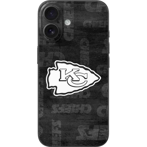 NFL Kansas City Chiefs Black & White iPhone 16 Skin