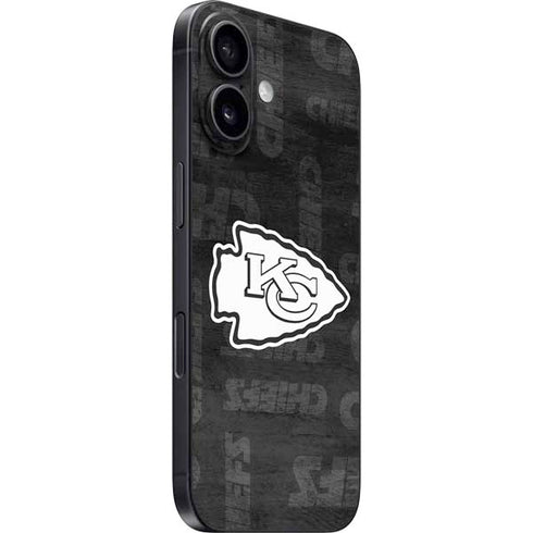 NFL Kansas City Chiefs Black & White iPhone 16 Skin