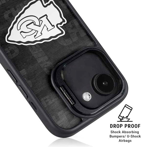NFL Kansas City Chiefs Black & White iPhone 16e Kickstand Case