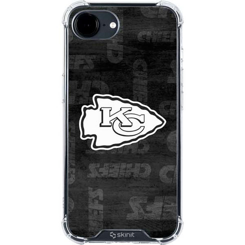 NFL Kansas City Chiefs Black & White iPhone 16e Clear Case