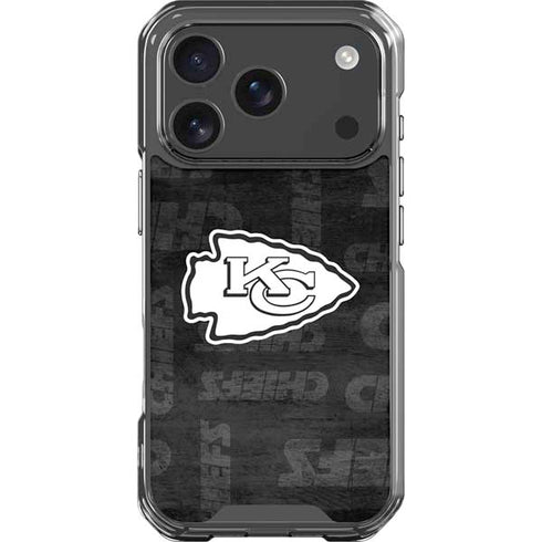 NFL Kansas City Chiefs Black & White iPhone 18 Pro Clear Case
