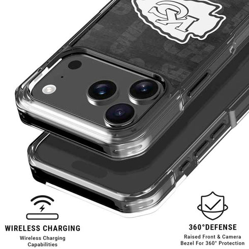 NFL Kansas City Chiefs Black & White iPhone 18 Pro Clear Case