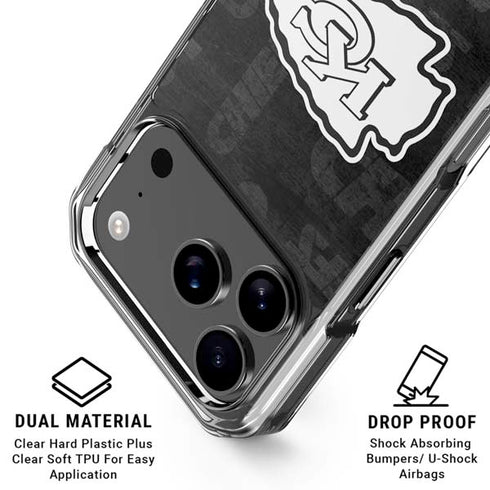 NFL Kansas City Chiefs Black & White iPhone 18 Pro Clear Case