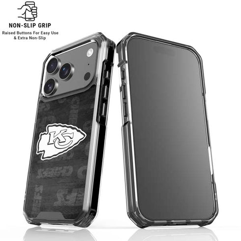 NFL Kansas City Chiefs Black & White iPhone 18 Pro Clear Case