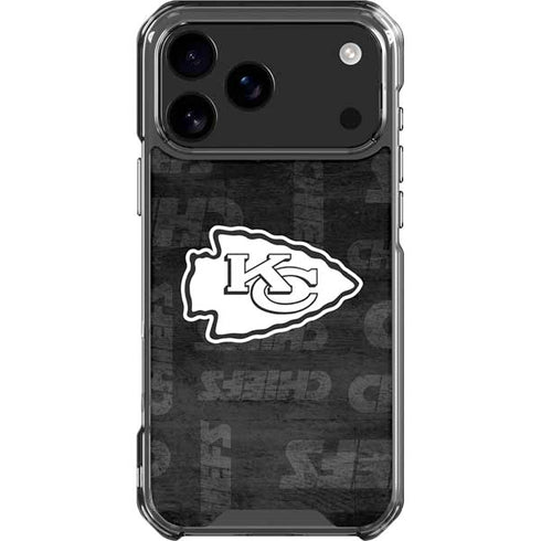 NFL Kansas City Chiefs Black & White iPhone 18 Pro Max Clear Case