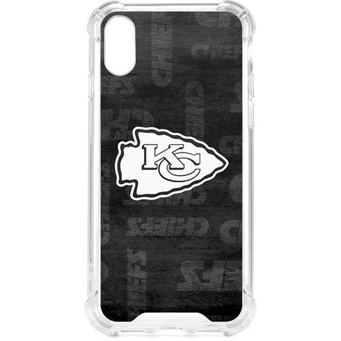 NFL Kansas City Chiefs Black & White iPhone XS Clear Case