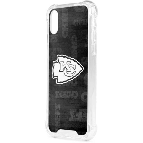 NFL Kansas City Chiefs Black & White iPhone XS Clear Case