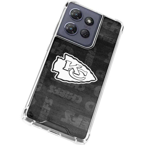 NFL Kansas City Chiefs Black & White Moto G 5G (2025) Clear Case