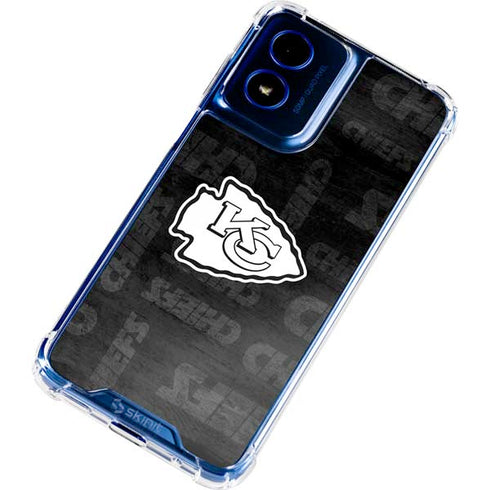 NFL Kansas City Chiefs Black & White Moto G 5G (2024) Clear Case