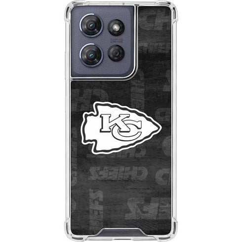 NFL Kansas City Chiefs Black & White Moto G Play 5G (2025) Clear Case