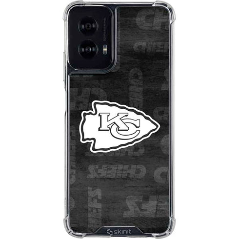 NFL Kansas City Chiefs Black & White Moto G Power 5G (2024) Clear Case