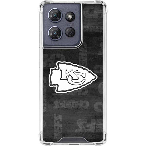 NFL Kansas City Chiefs Black & White Moto G Power 5G (2025) Clear Case