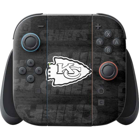 NFL Kansas City Chiefs Black & White Nintendo Switch 2 (2025) Joy-Con Controller Skin