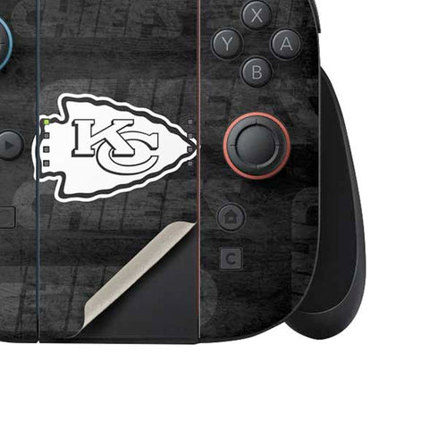 NFL Kansas City Chiefs Black & White Nintendo Switch 2 (2025) Joy-Con Controller Skin
