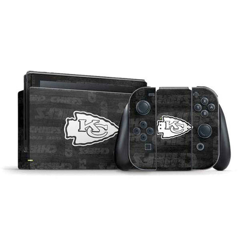 NFL Kansas City Chiefs Black & White Nintendo Skins