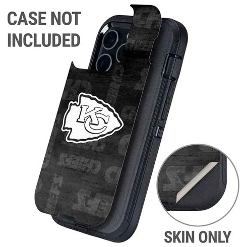 NFL Kansas City Chiefs Black & White Otterbox Defender iPhone Skin
