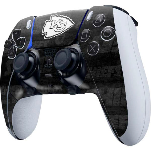 NFL Kansas City Chiefs Black & White PS5 DualSense Edge Pro Controller Skin