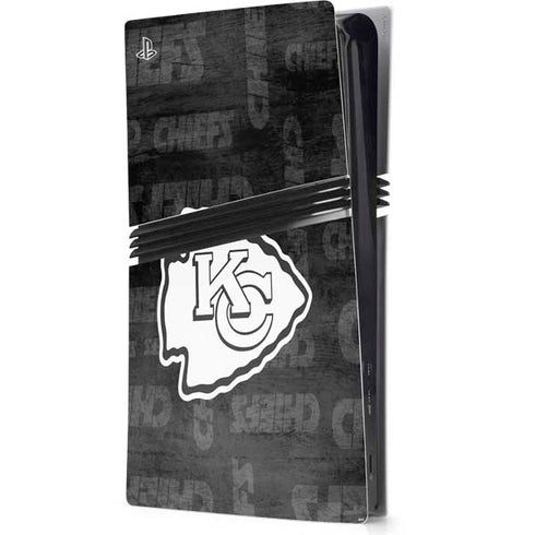 NFL Kansas City Chiefs Black & White PS5 Pro Console Skin