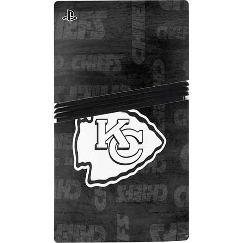 NFL Kansas City Chiefs Black & White PS5 Pro Console Skin