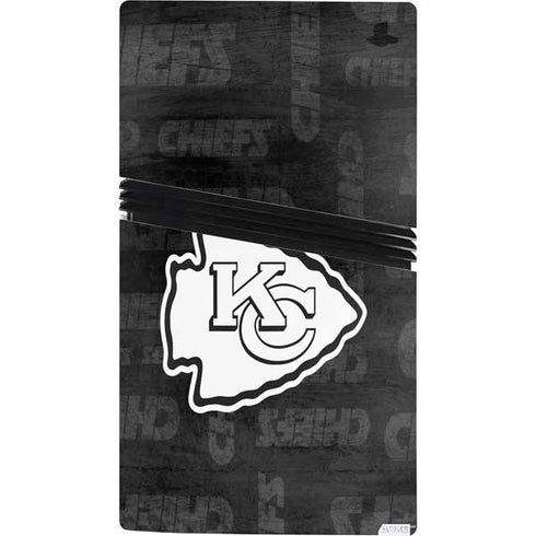 NFL Kansas City Chiefs Black & White PS5 Pro Console Skin