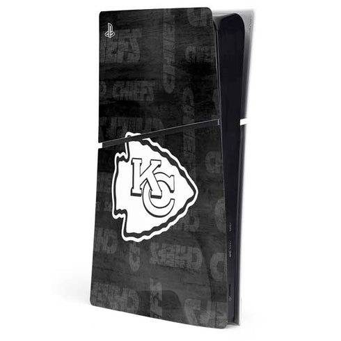 NFL Kansas City Chiefs Black & White PS5 Slim Digital Edition Console Skin